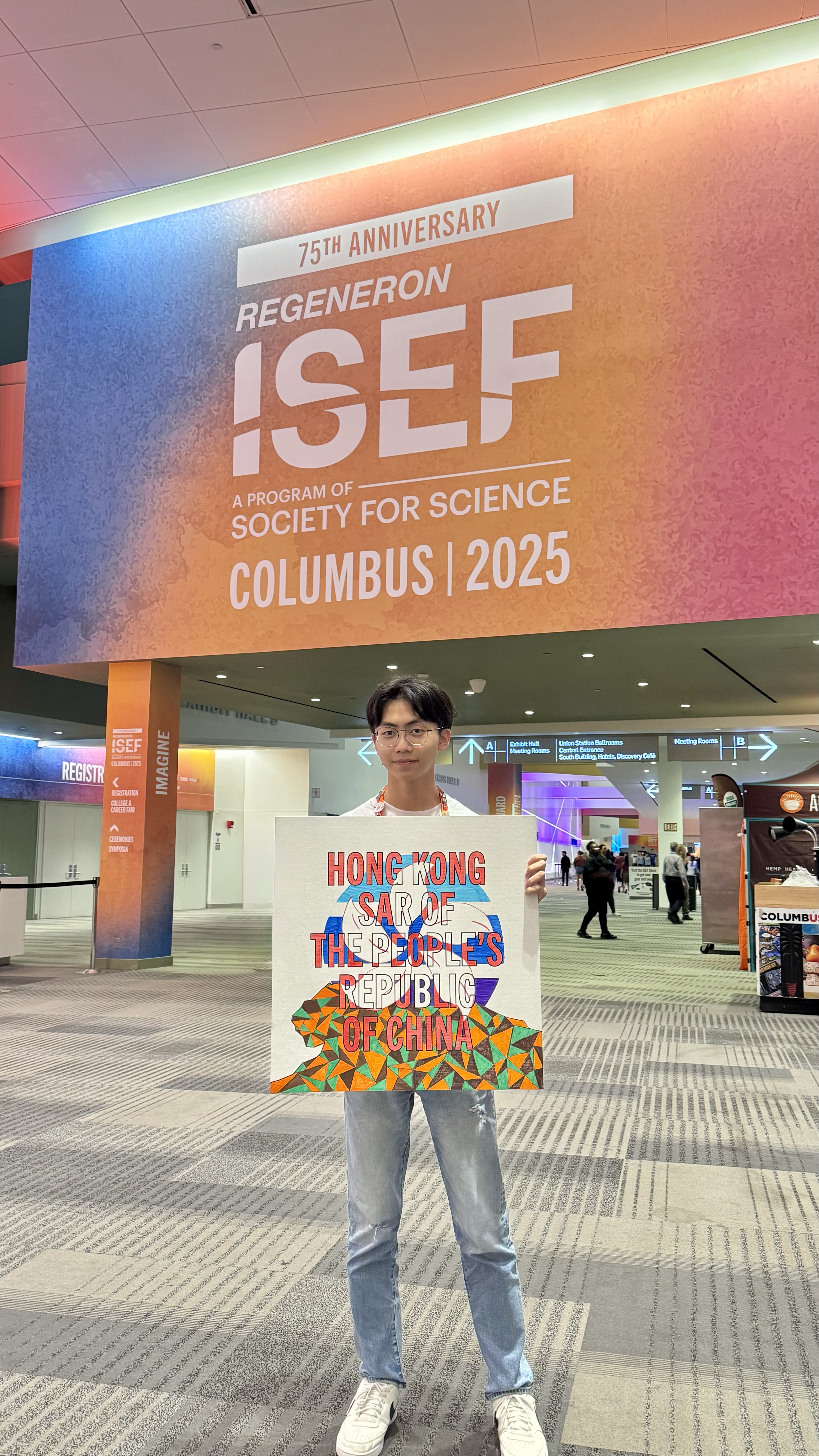 Photo of me at the International Shout-out at ISEF